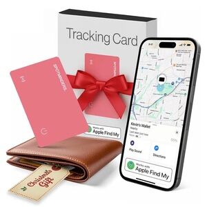 Tracking Card Apple MFi Certified Wallet Works With Apple Find My Rechargeable